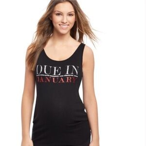 Motherhood Maternity Tank Top Black Medium Due in January NWT